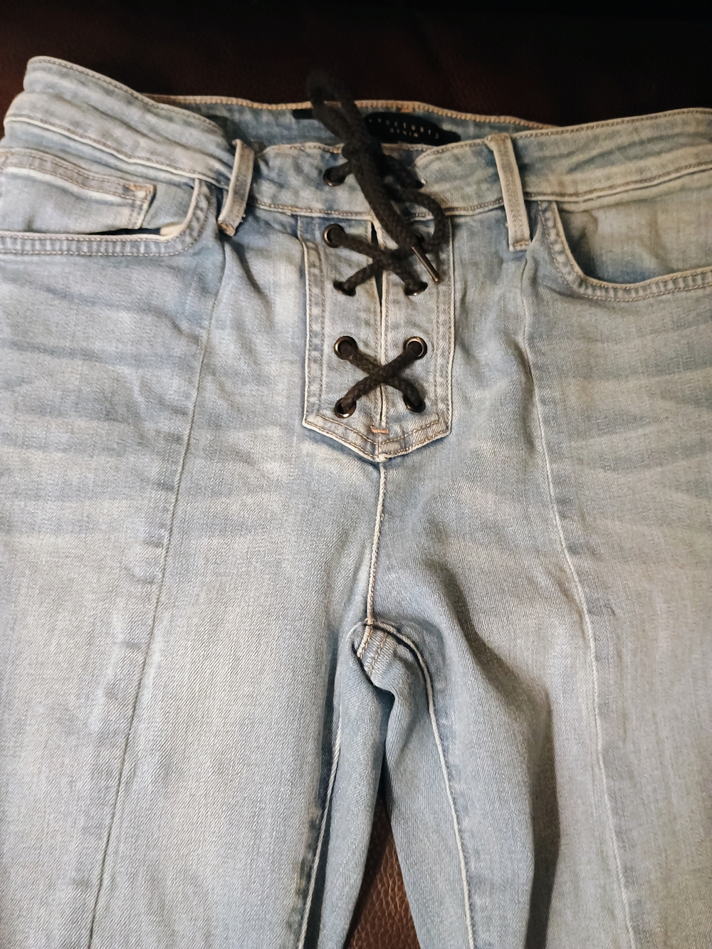 SANCTUARY DENIM 2000'S Light Wash Lace-Up Front Women’s Jeans